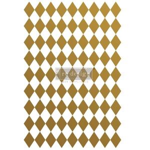 Redesign with Prima Decor Transfer | GOLD HARLEQUIN | 24” x 35”